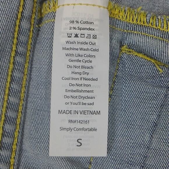 LulaRoe Pink Rose Embroidered Denim Jean Jacket S - Picture 8 of 8